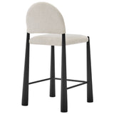 Magnus Upholstered Fabric Counter Stools Set of 2 in Black Cream