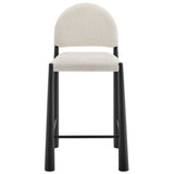 Magnus Upholstered Fabric Counter Stools Set of 2 in Black Cream