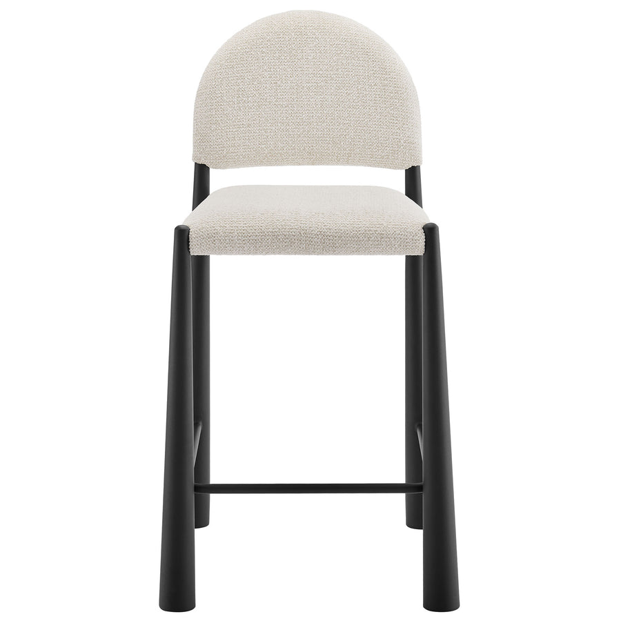 Magnus Upholstered Fabric Counter Stools Set of 2 in Black Cream