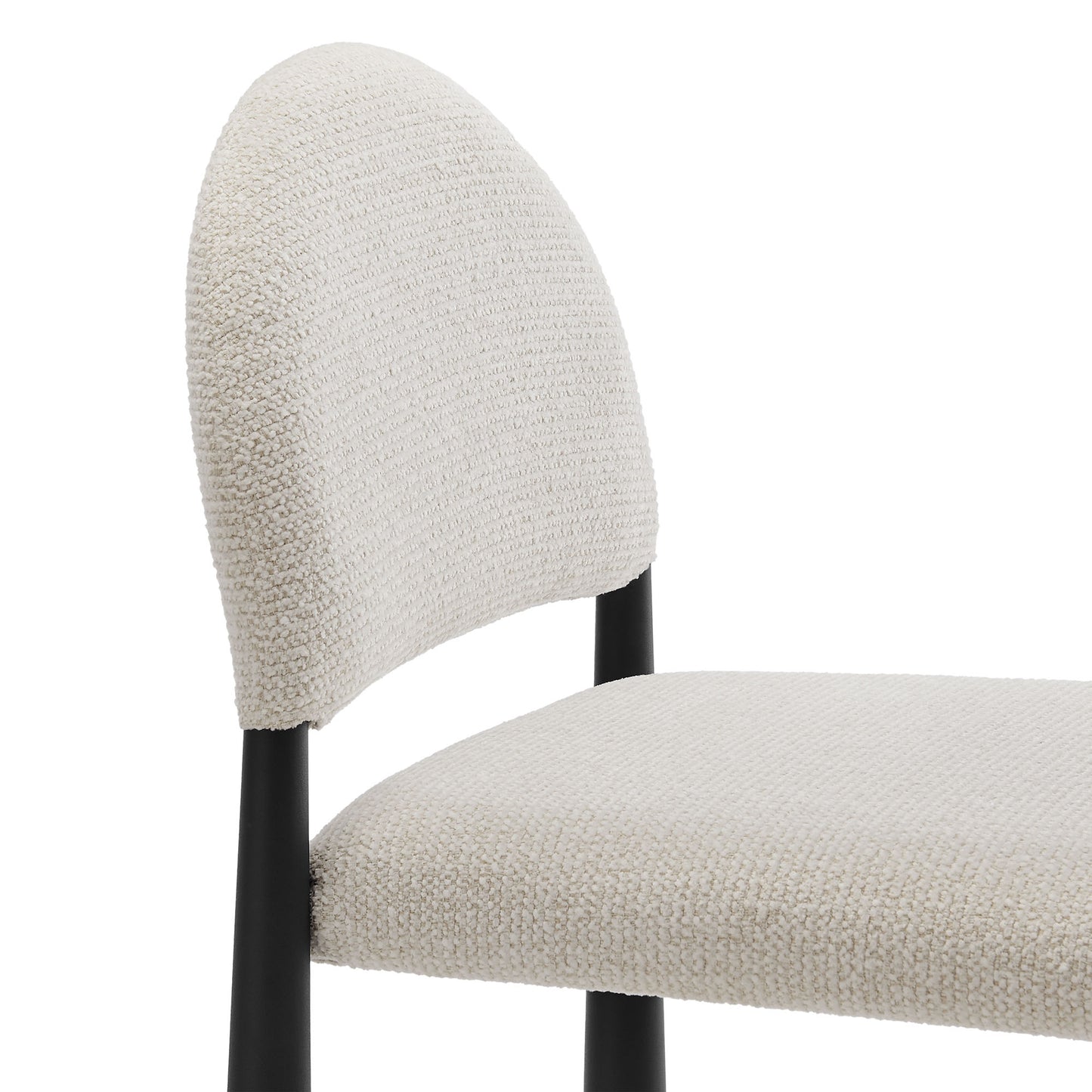 Magnus Upholstered Fabric Counter Stools Set of 2 in Black Cream