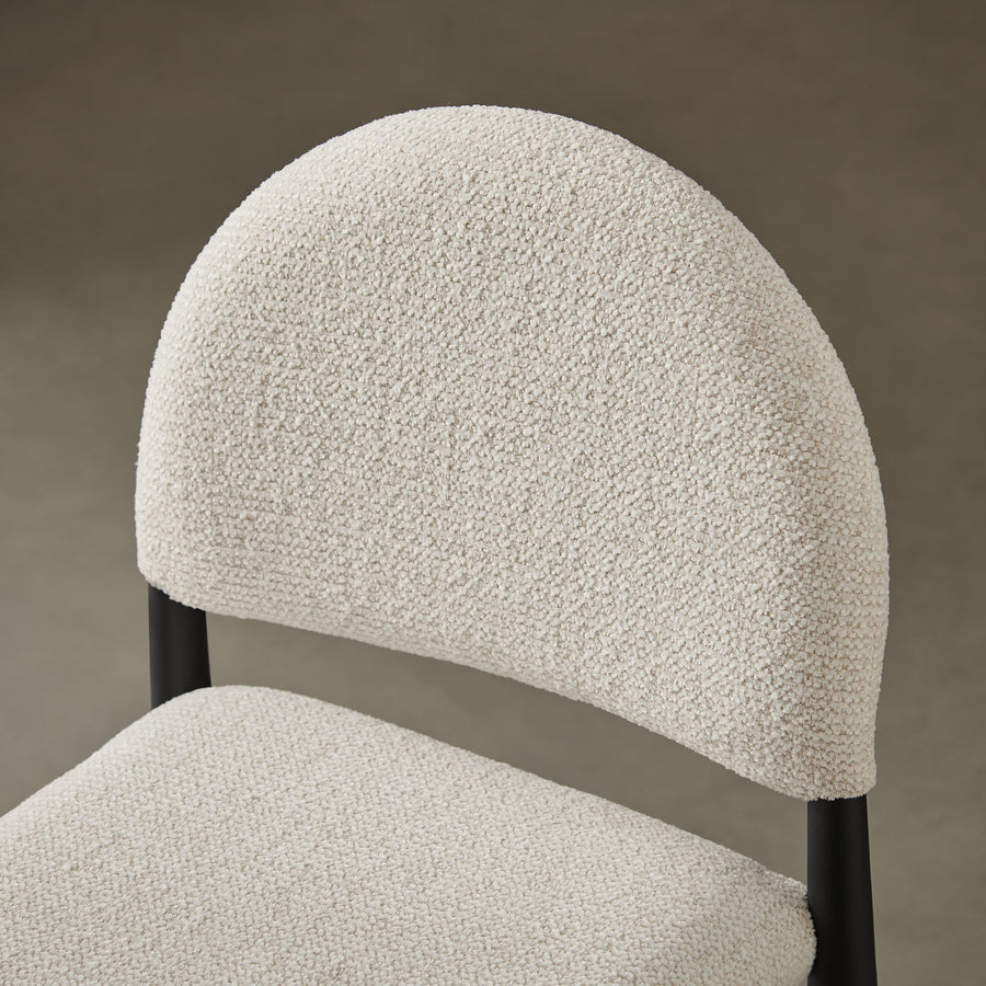 Magnus Upholstered Fabric Counter Stools Set of 2 in Black Cream
