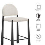 Magnus Upholstered Fabric Counter Stools Set of 2 in Black Cream