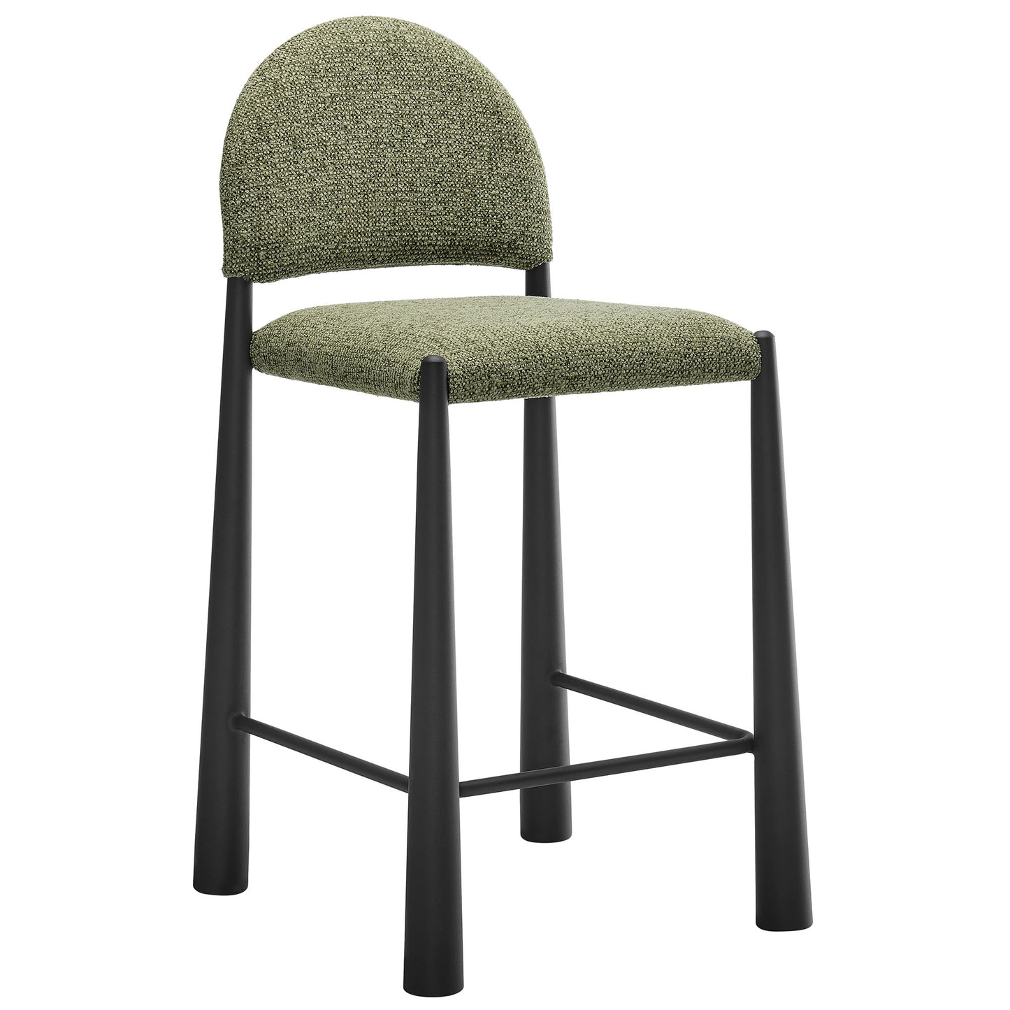 Magnus Upholstered Fabric Counter Stools Set of 2 in Black Leaf