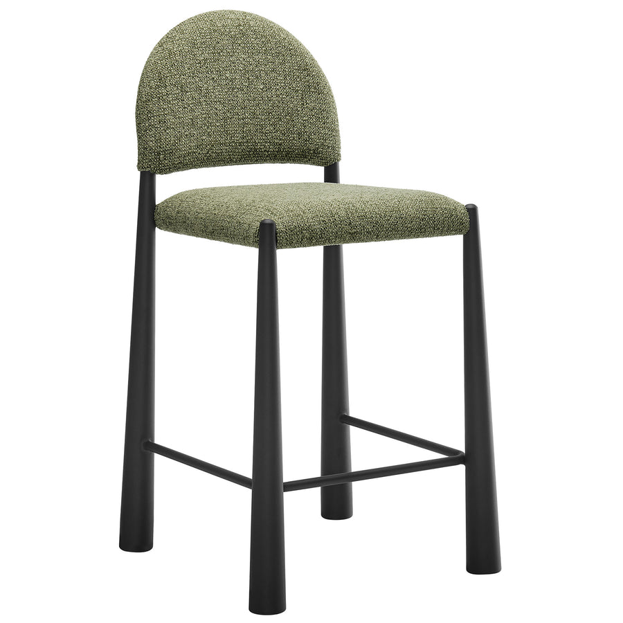 Magnus Upholstered Fabric Counter Stools Set of 2 in Black Leaf