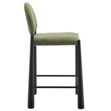 Magnus Upholstered Fabric Counter Stools Set of 2 in Black Leaf