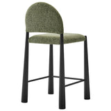 Magnus Upholstered Fabric Counter Stools Set of 2 in Black Leaf