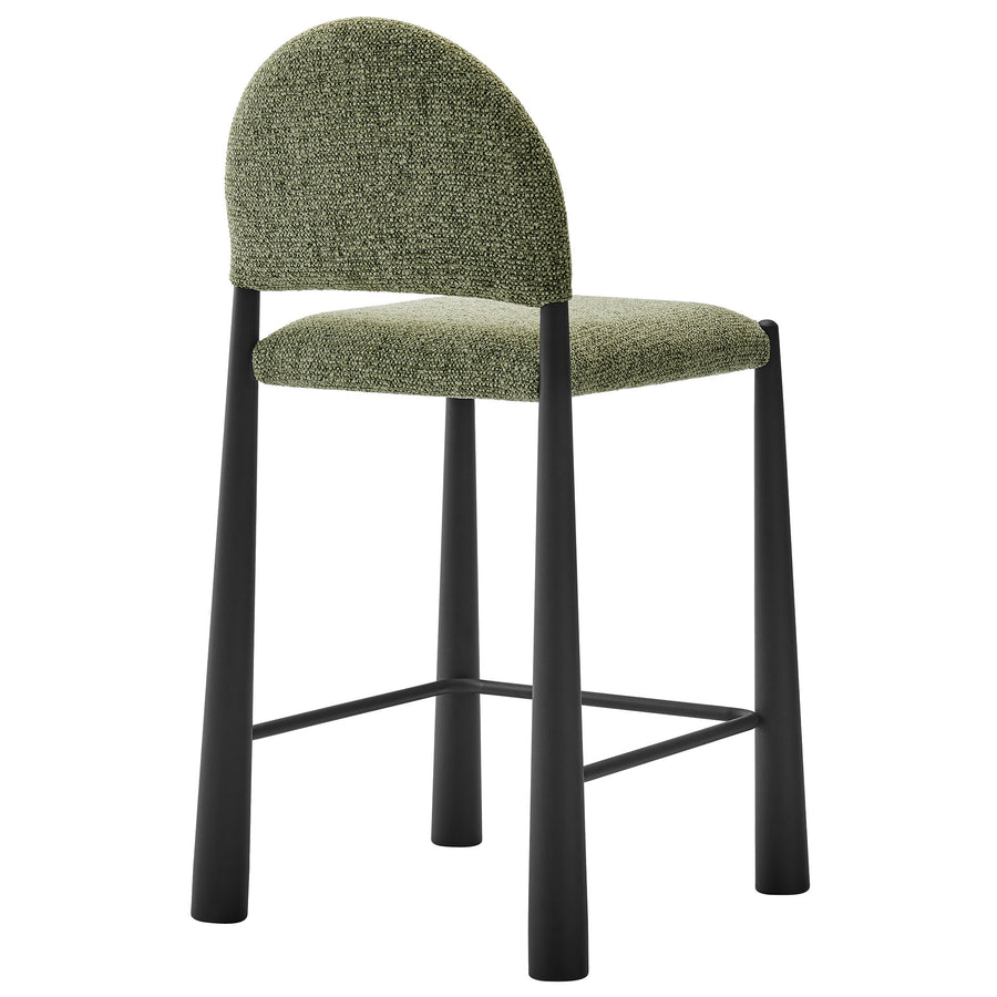 Magnus Upholstered Fabric Counter Stools Set of 2 in Black Leaf