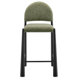 Magnus Upholstered Fabric Counter Stools Set of 2 in Black Leaf