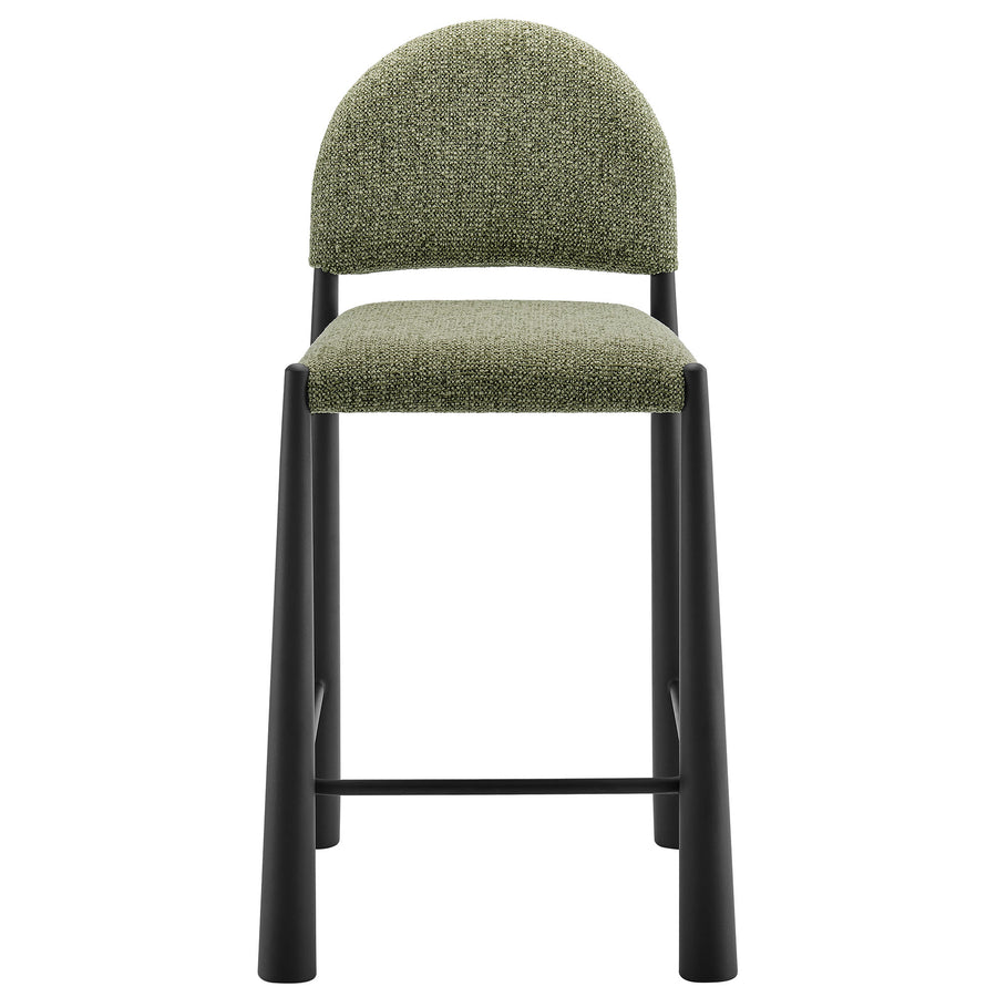 Magnus Upholstered Fabric Counter Stools Set of 2 in Black Leaf