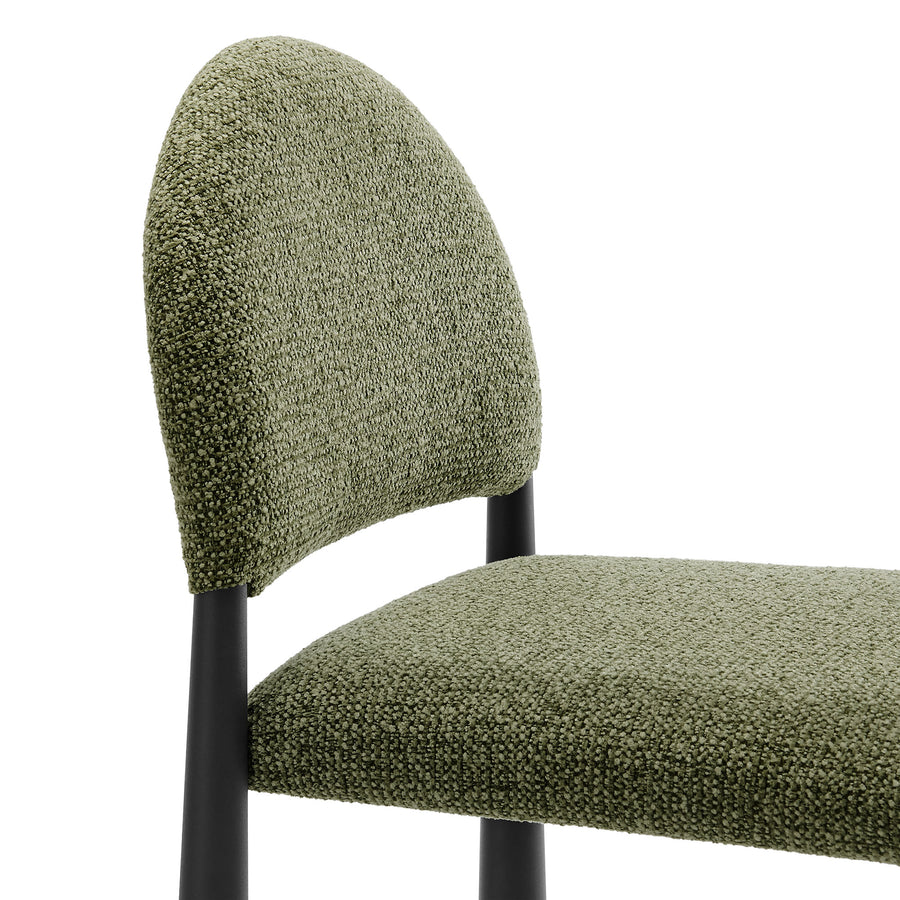Magnus Upholstered Fabric Counter Stools Set of 2 in Black Leaf