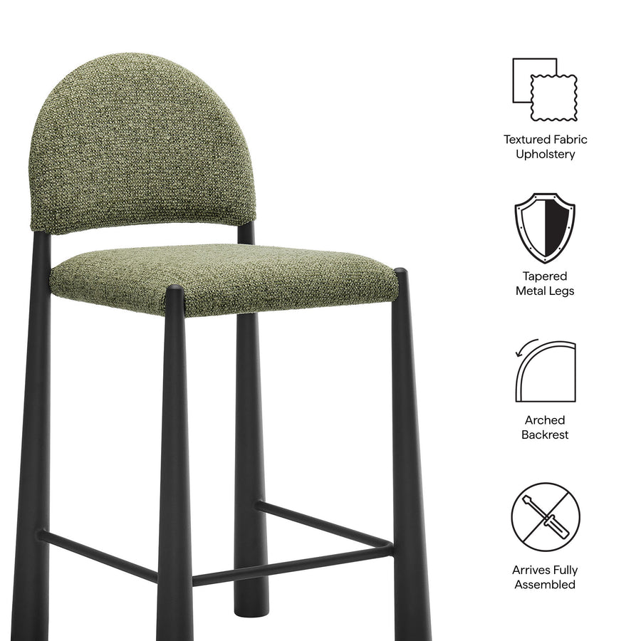 Magnus Upholstered Fabric Counter Stools Set of 2 in Black Leaf
