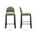 Magnus Upholstered Fabric Counter Stools Set of 2 in Black Leaf