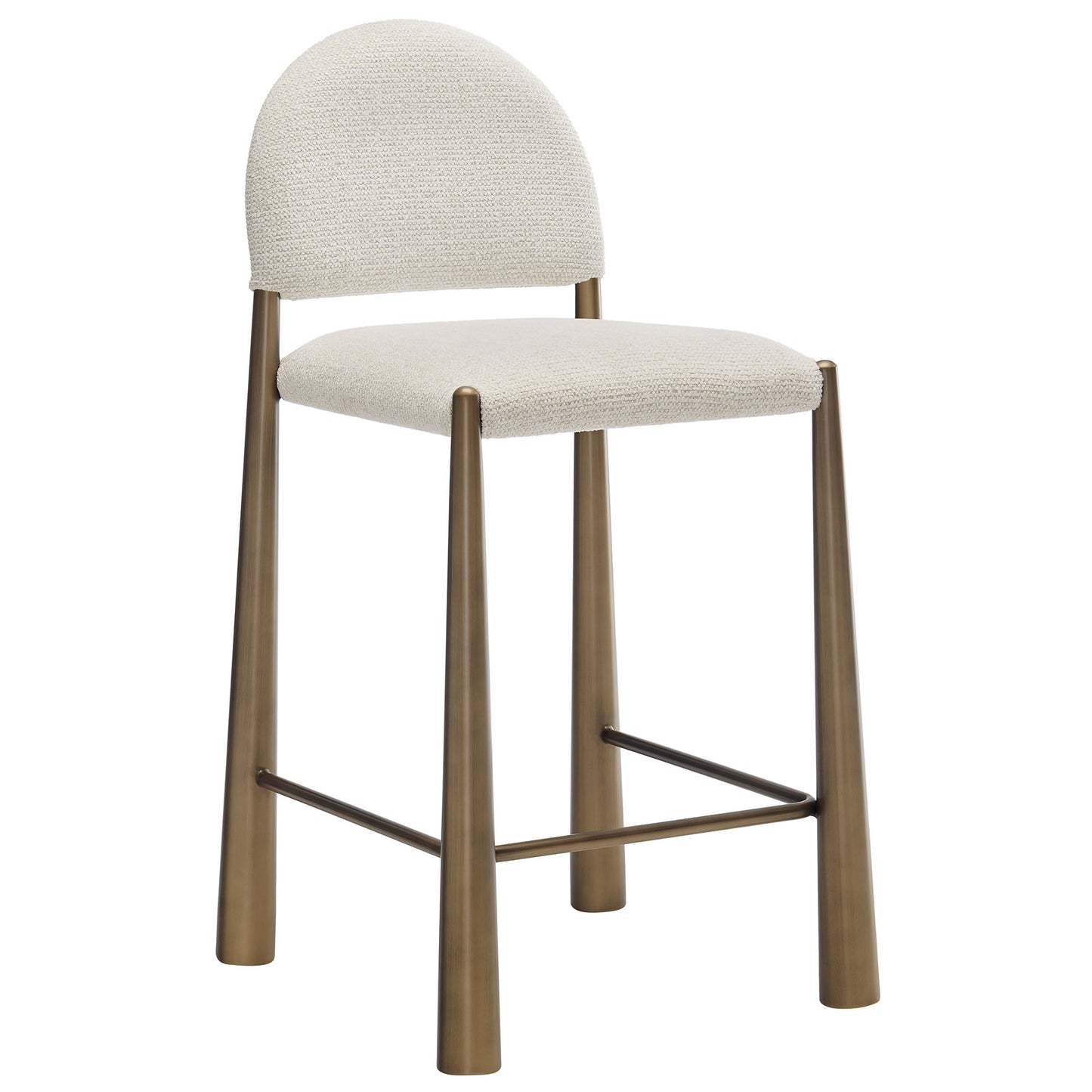 Magnus Upholstered Fabric Counter Stools Set of 2 in Brass Cream