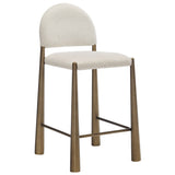Magnus Upholstered Fabric Counter Stools Set of 2 in Brass Cream