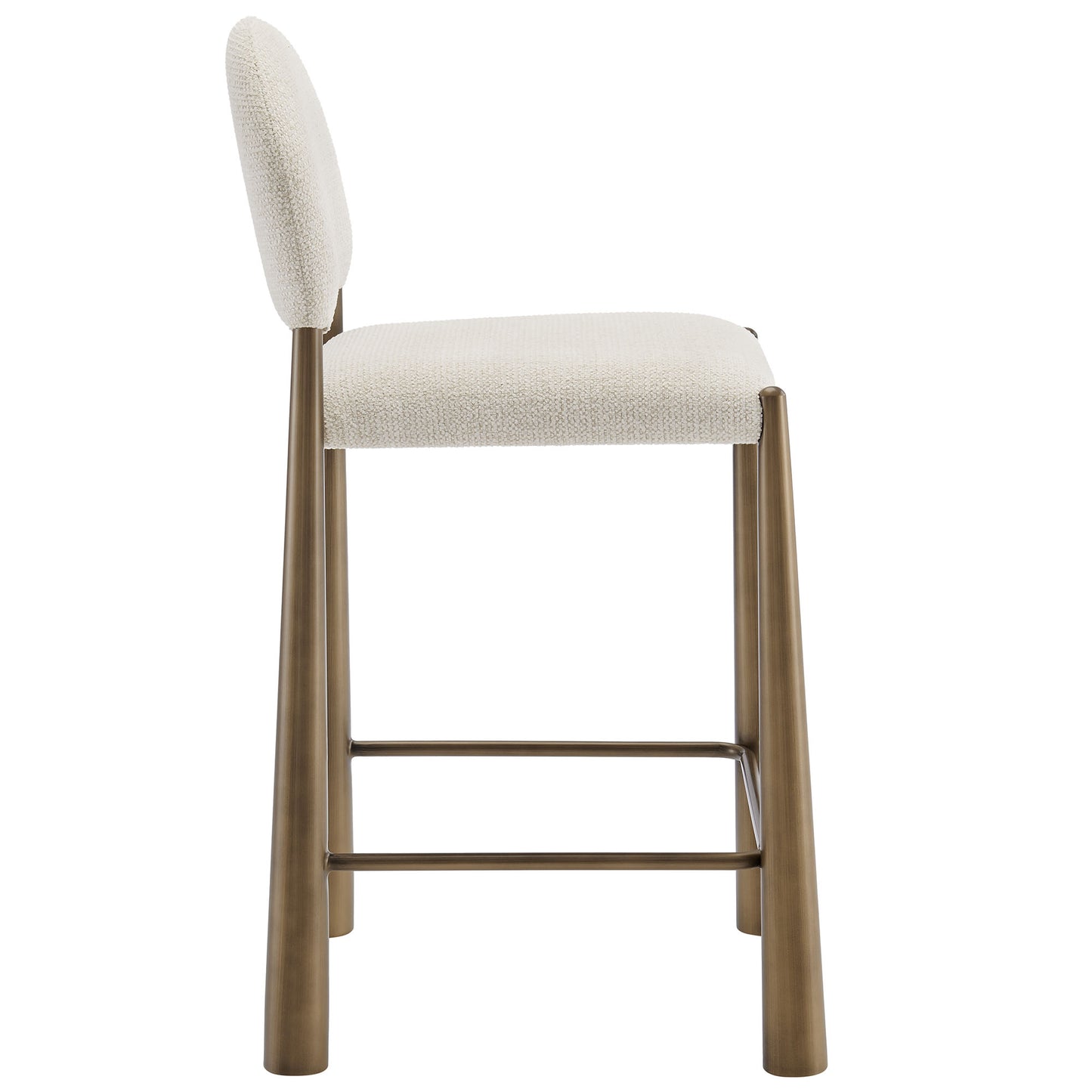 Magnus Upholstered Fabric Counter Stools Set of 2 in Brass Cream