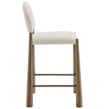 Magnus Upholstered Fabric Counter Stools Set of 2 in Brass Cream