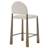 Magnus Upholstered Fabric Counter Stools Set of 2 in Brass Cream