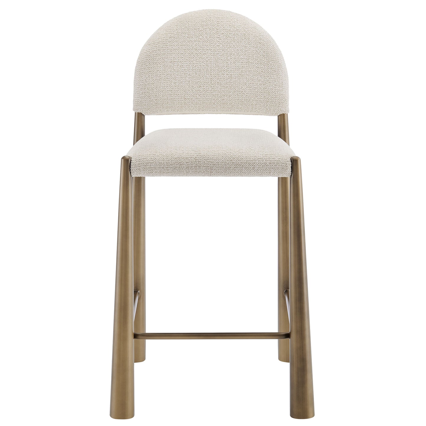 Magnus Upholstered Fabric Counter Stools Set of 2 in Brass Cream