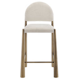 Magnus Upholstered Fabric Counter Stools Set of 2 in Brass Cream
