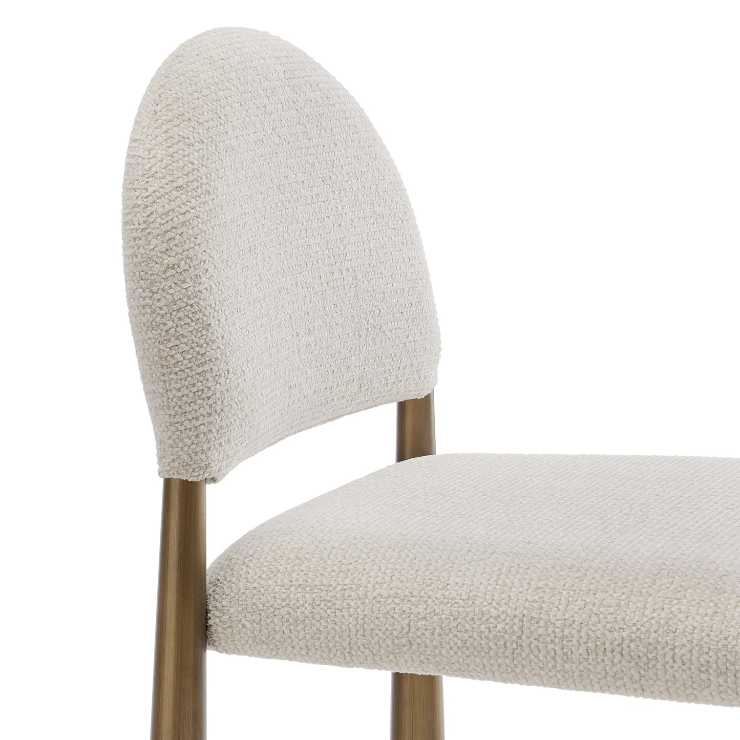 Magnus Upholstered Fabric Counter Stools Set of 2 in Brass Cream
