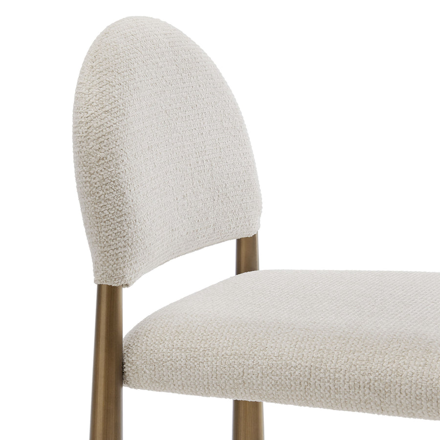 Magnus Upholstered Fabric Counter Stools Set of 2 in Brass Cream