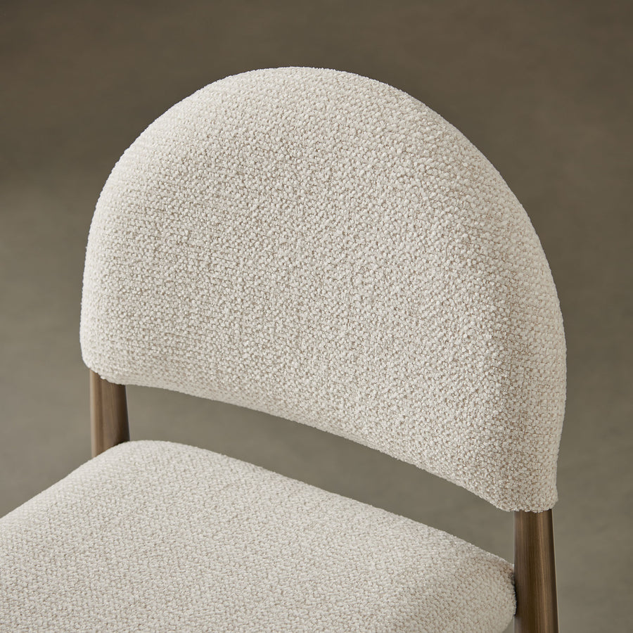 Magnus Upholstered Fabric Counter Stools Set of 2 in Brass Cream