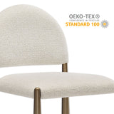 Magnus Upholstered Fabric Counter Stools Set of 2 in Brass Cream