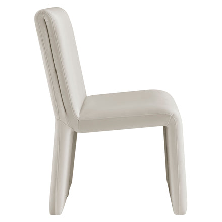 Emory Performance Velvet Dining Side Chair Set of 2 in Alabaster