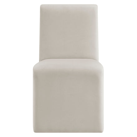 Emory Performance Velvet Dining Side Chair Set of 2 in Alabaster