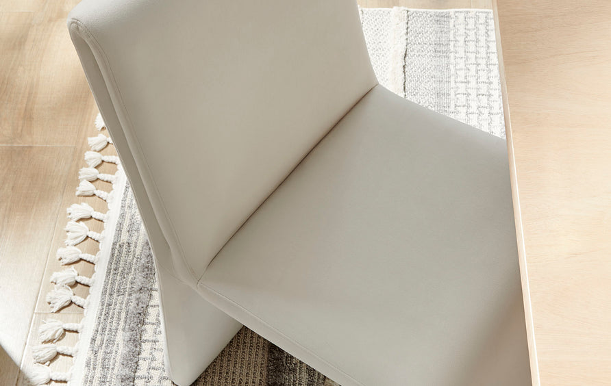 Lime Performance Velvet Dining Side Chair Set of 2 in Alabaster
