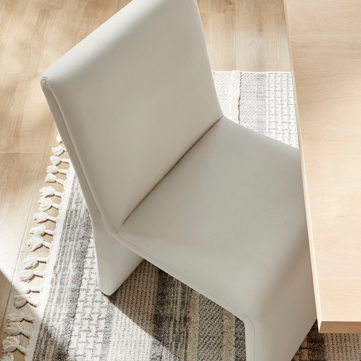 Emory Performance Velvet Dining Side Chair Set of 2 in Alabaster