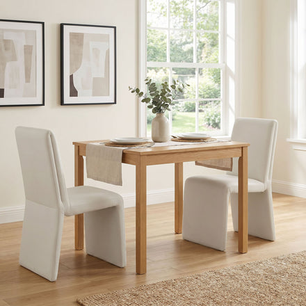 Emory Performance Velvet Dining Side Chair Set of 2 in Alabaster