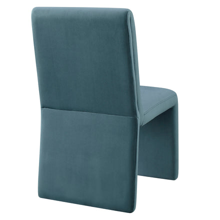 Emory Performance Velvet Dining Side Chair Set of 2 in Cadet Blue