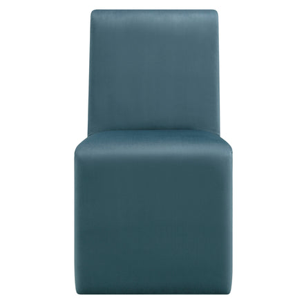 Emory Performance Velvet Dining Side Chair Set of 2 in Cadet Blue