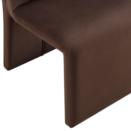 Emory Performance Velvet Dining Side Chair Set of 2 in Chocolate Brown