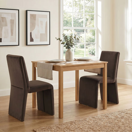 Emory Performance Velvet Dining Side Chair Set of 2 in Chocolate Brown