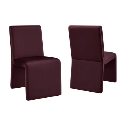 Emory Performance Velvet Dining Side Chair Set of 2 in Mulberry