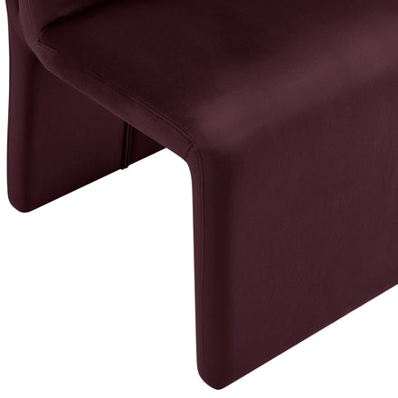 Emory Performance Velvet Dining Side Chair Set of 2 in Mulberry