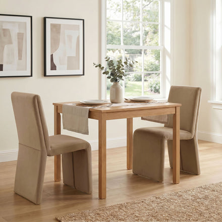 Emory Performance Velvet Dining Side Chair Set of 2 in Taupe