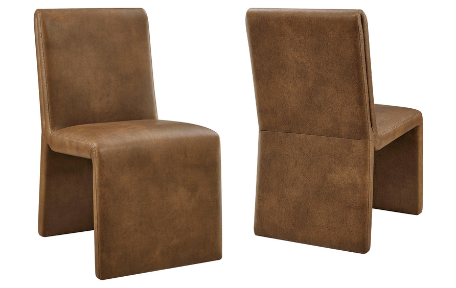 Lime Vegan Leather Dining Side Chair Set of 2 in Canyon