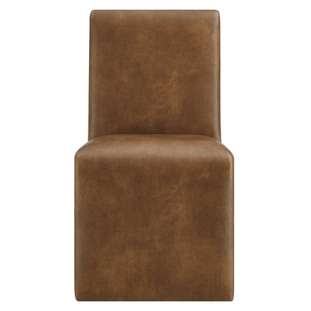 Emory Vegan Leather Dining Side Chair Set of 2 in Canyon