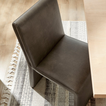 Emory Vegan Leather Dining Side Chair Set of 2 in Mushroom