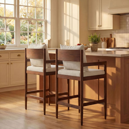 Remington Wood Counter Stool Set of 2 in Salt