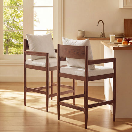 Remington Wood Counter Stool Set of 2 in Salt