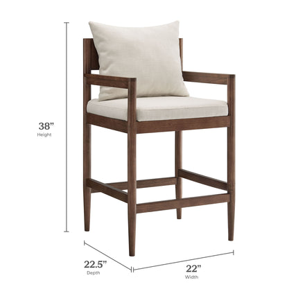 Remington Wood Counter Stool Set of 2 in Salt