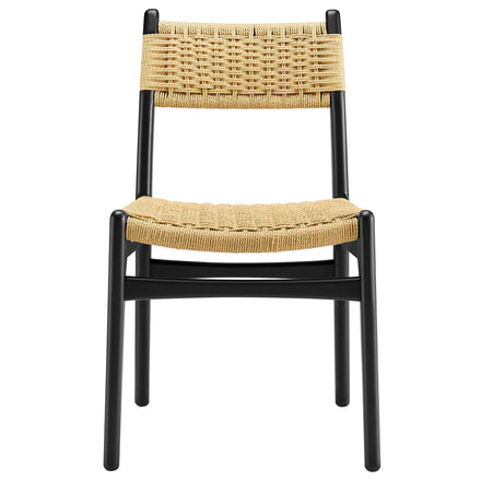 Wynn Rope and Wood Dining Side Chair in Black Natural
