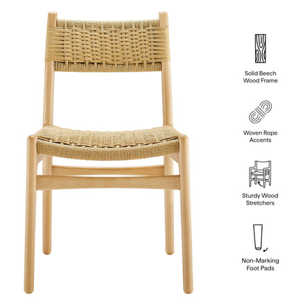 Wynn Rope and Wood Dining Side Chair in Natural