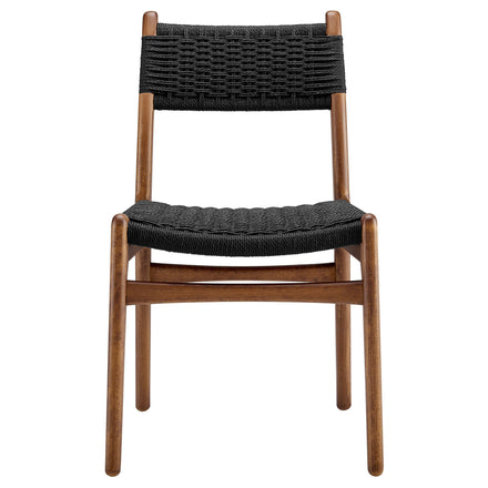 Wynn Rope and Wood Dining Side Chair in Walnut Black
