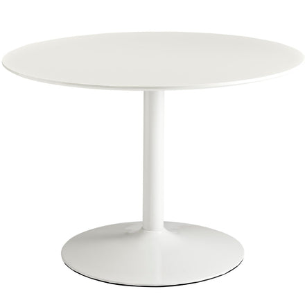 Revolve Round Wood Dining Table in White