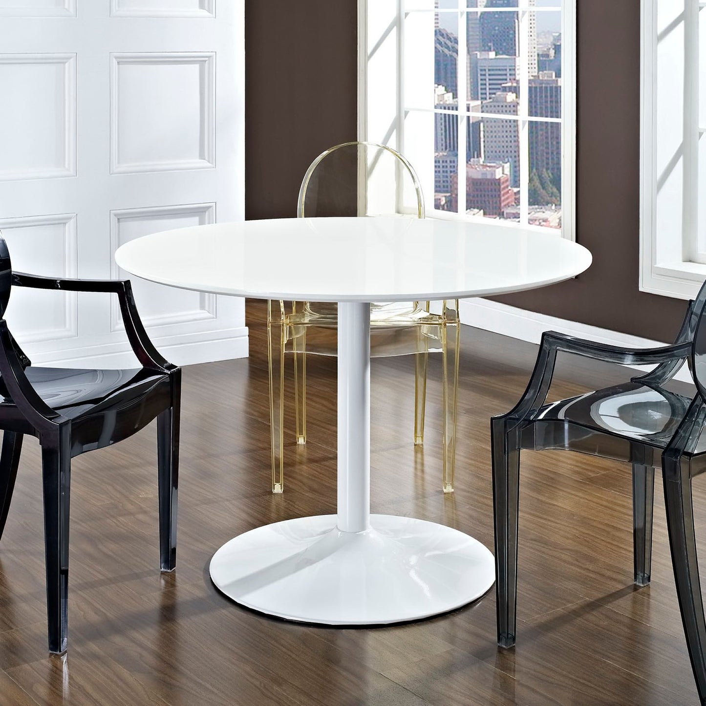 Revolve Round Wood Dining Table by Furniture For America